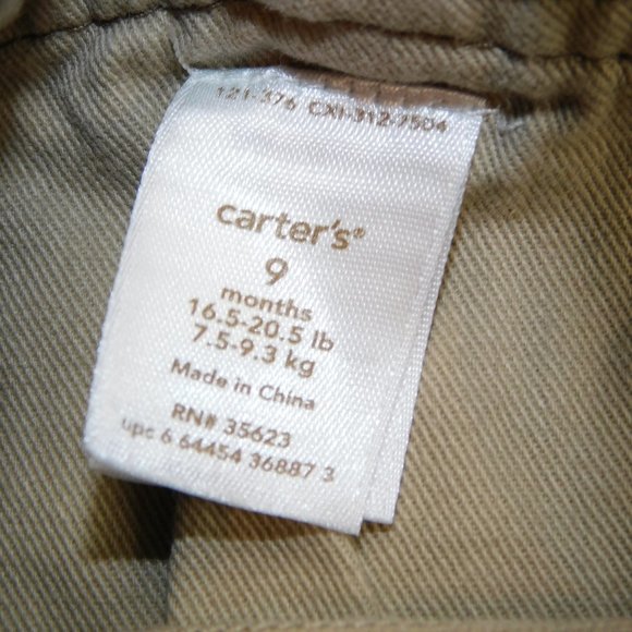 Carters Boys 9 Months Brown Plaid Overalls - Picture 2 of 7